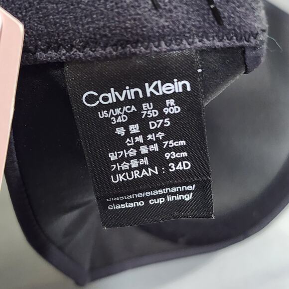 Calvin Klein Naked Glamour Strapless Push-Up Bra 34D QF5677 Black - Picture 4 of 14